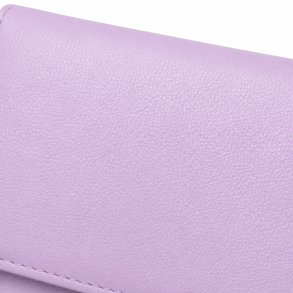 Cartera de cuero sintético lila para ocasiones especiales