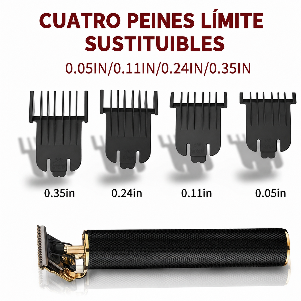 Cortapelos profesional sin cable con cuchilla en T para barba