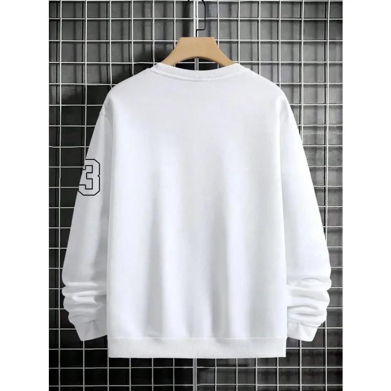 Sudadera cálida para hombre – Cuello redondo relajado, felpa, estilo casual