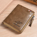 Cartera OakGuard para hombre con cremallera, piel auténtica y protección RFID