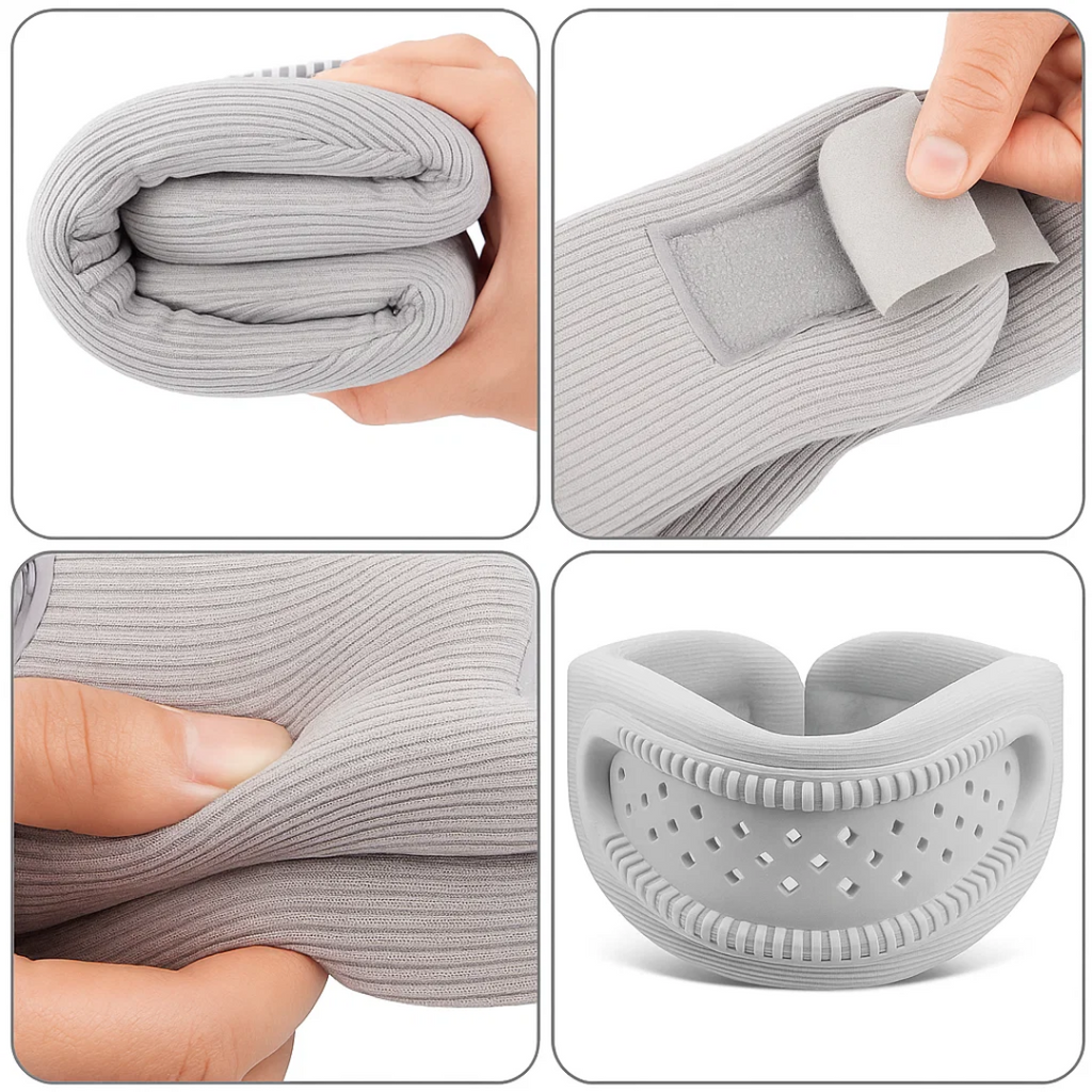 Soporte cervical ligero – Diseño transpirable con acolchado de espuma – Alivio del dolor para la oficina y el sueño