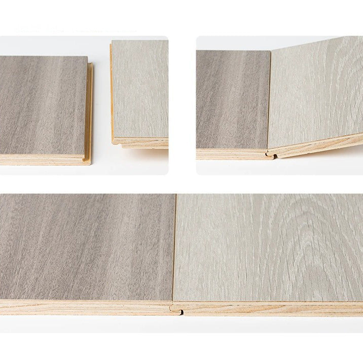 Suelo laminado de madera maciza natural E0 de 49" x 8" de ancho, con sistema de clic y resistente al agua.