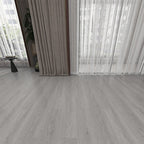 Suelo laminado de madera maciza natural E0 de 49" x 8" de ancho, con sistema de clic y resistente al agua.