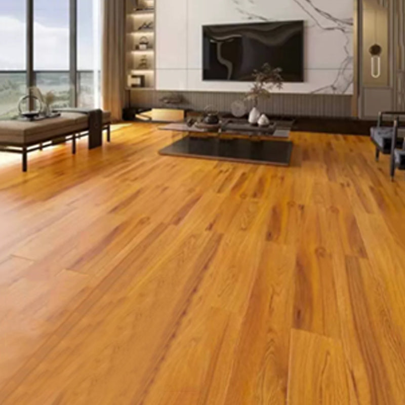 Suelo laminado de madera maciza natural E0 de 49" x 8" de ancho, con sistema de clic y resistente al agua.