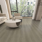 Suelo laminado de madera maciza natural E0 de 49" x 8" de ancho, con sistema de clic y resistente al agua.