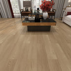 Suelo laminado de madera maciza natural E0 de 49" x 8" de ancho, con sistema de clic y resistente al agua.