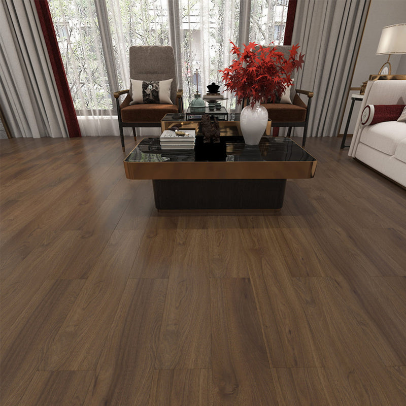 Suelo laminado de madera maciza natural E0 de 49" x 8" de ancho, con sistema de clic y resistente al agua.