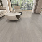 Suelo laminado de madera maciza natural E0 de 49" x 8" de ancho, con sistema de clic y resistente al agua.