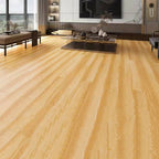 Suelo laminado de madera maciza natural E0 de 49" x 8" de ancho, con sistema de clic y resistente al agua.