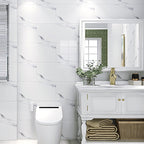 Papel pintado de estilo contemporáneo, panel único para baño con forma rectangular