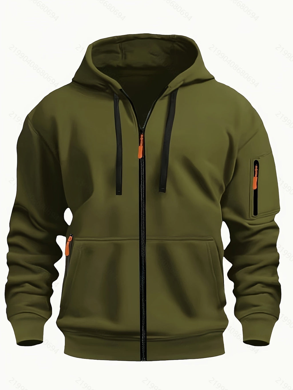 Sudadera con capucha y cremallera para hombre – Sudadera informal para exteriores