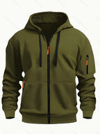 Sudadera con capucha y cremallera para hombre – Sudadera informal para exteriores