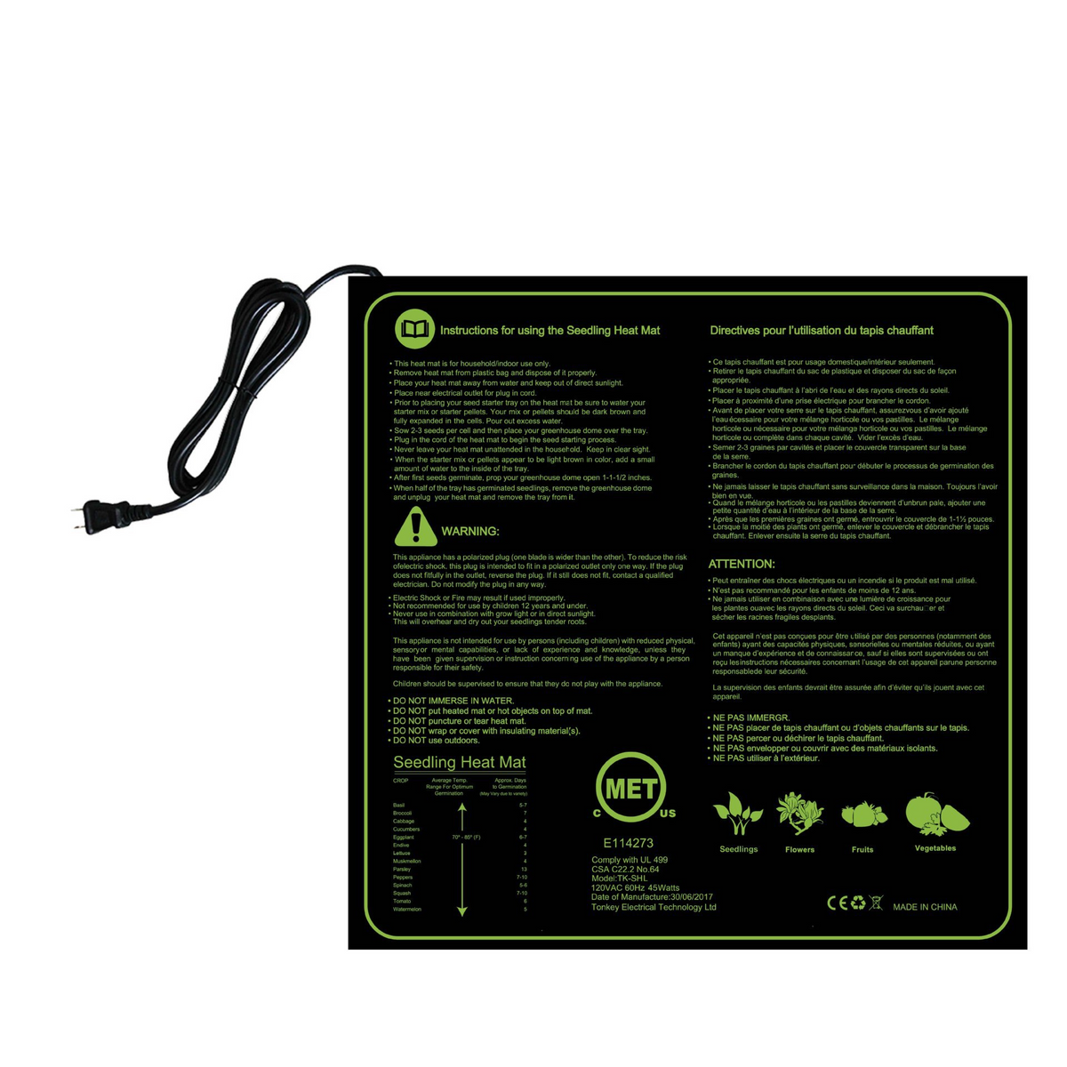 Manta térmica para plántulas: control de temperatura para una germinación y crecimiento más rápidos.