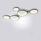 Lámpara de techo LED moderna | Diseño de triple anillo de metal gris