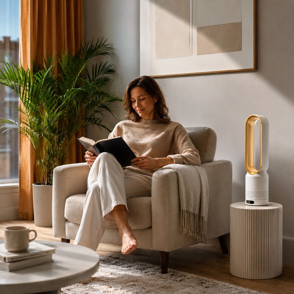Enfriador de aire 3 en 1 con purificador, oscilación y panel LED táctil AirPure