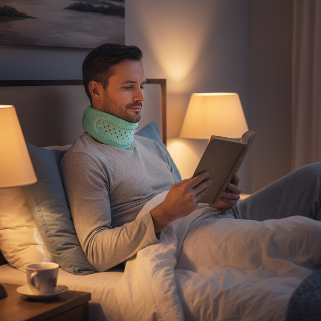Soporte cervical ligero – Diseño transpirable con acolchado de espuma – Alivio del dolor para la oficina y el sueño