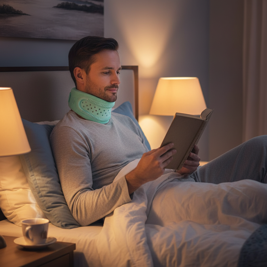 Soporte cervical ligero – Diseño transpirable con acolchado de espuma – Alivio del dolor para la oficina y el sueño