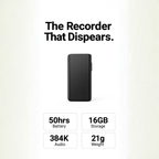 Grabadora de voz compacta con activación por sonido: dictáfono pequeño de 16 GB con batería de 50 horas y cancelación de ruido para reuniones,
