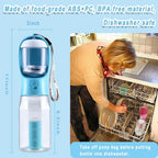 Botella de agua para perros con recipiente para comida