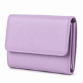 Cartera de cuero sintético color lila vista frontal