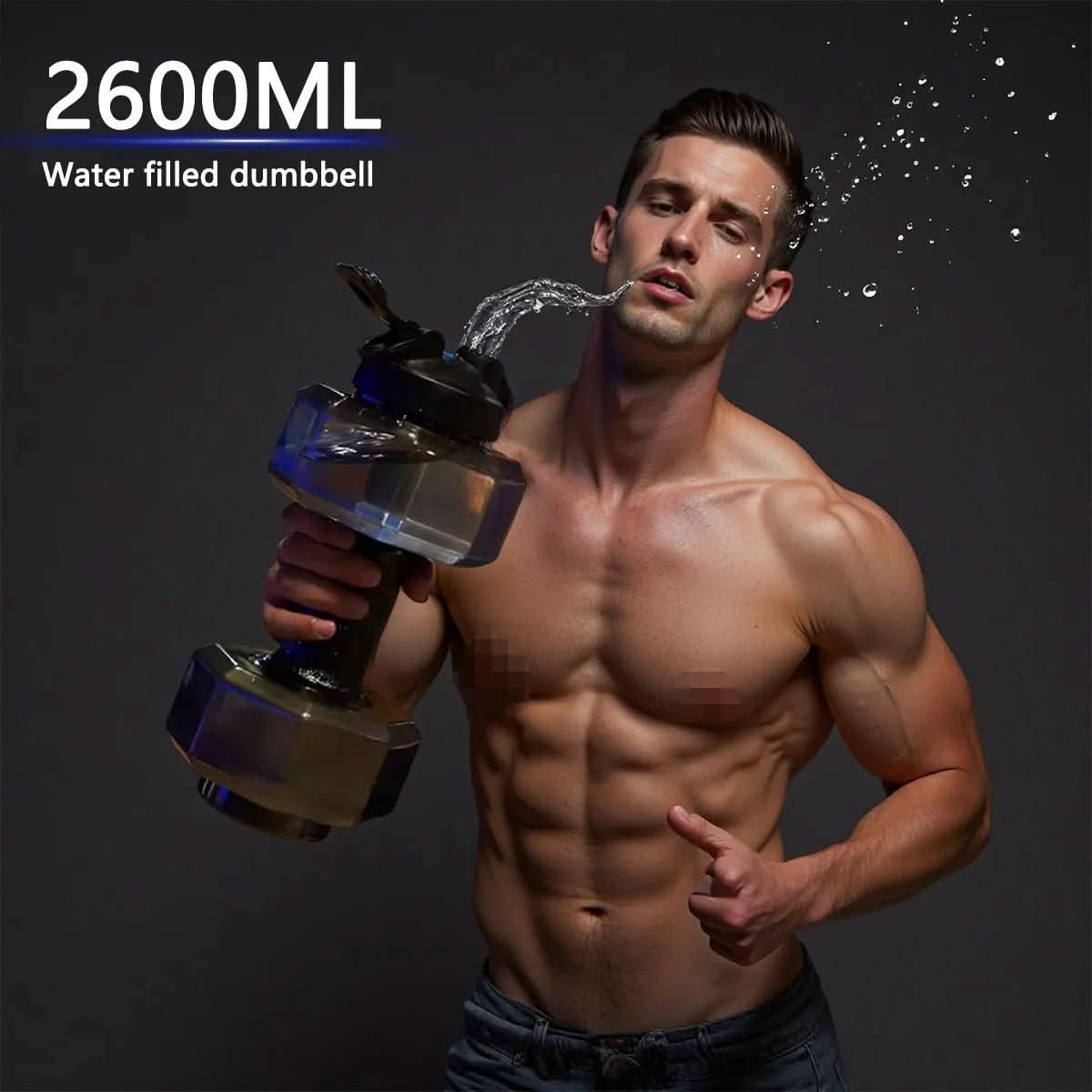 Botella de agua FlexDumbbell de 550 ml, dos en uno, compañera de entrenamiento para quienes van al gimnasio.