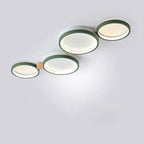 Lámpara de techo LED moderna | Diseño de triple anillo de metal gris