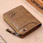 Cartera OakGuard para hombre con cremallera, piel auténtica y protección RFID
