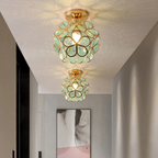 Lámpara de techo de lujo con forma de flor de cristal