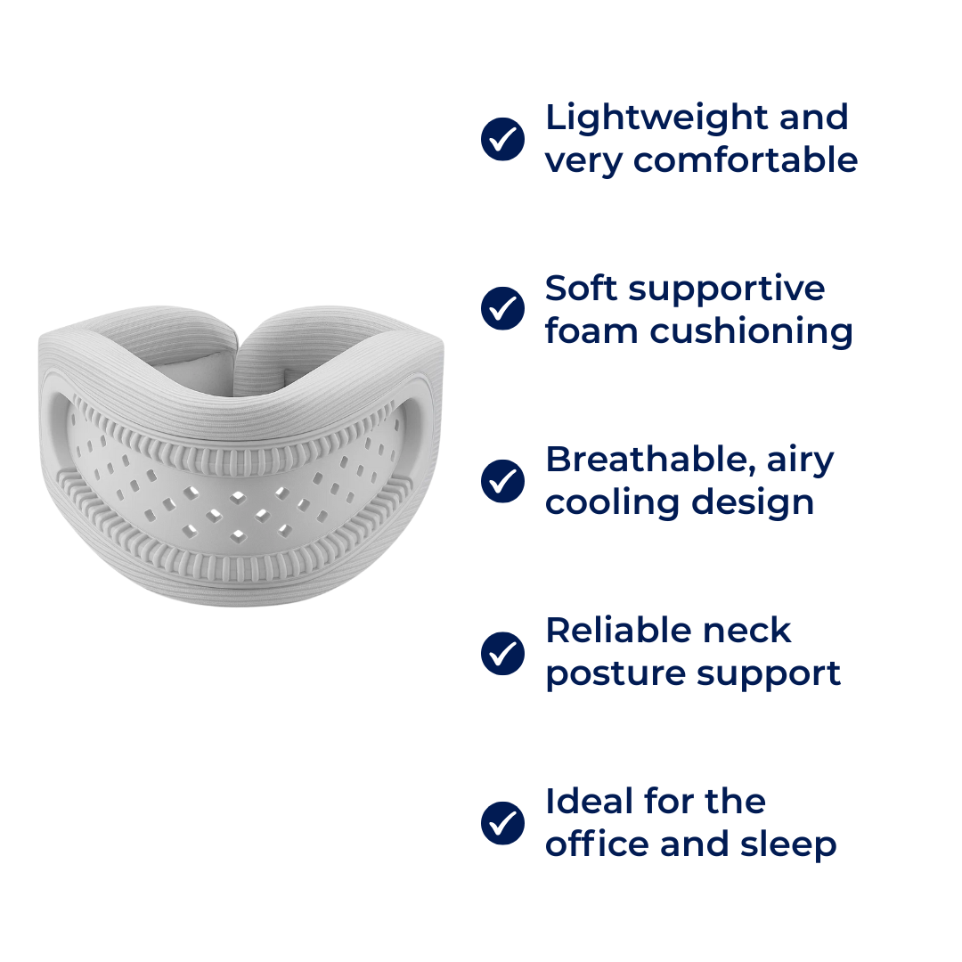 Soporte cervical ligero – Diseño transpirable con acolchado de espuma – Alivio del dolor para la oficina y el sueño