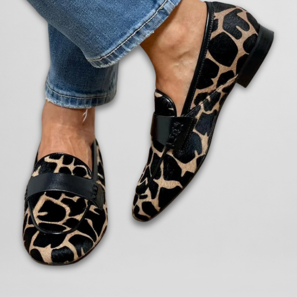 Stijlvolle Dames Mocassins met Dierenprint y Comfortabele Flexibele Zool