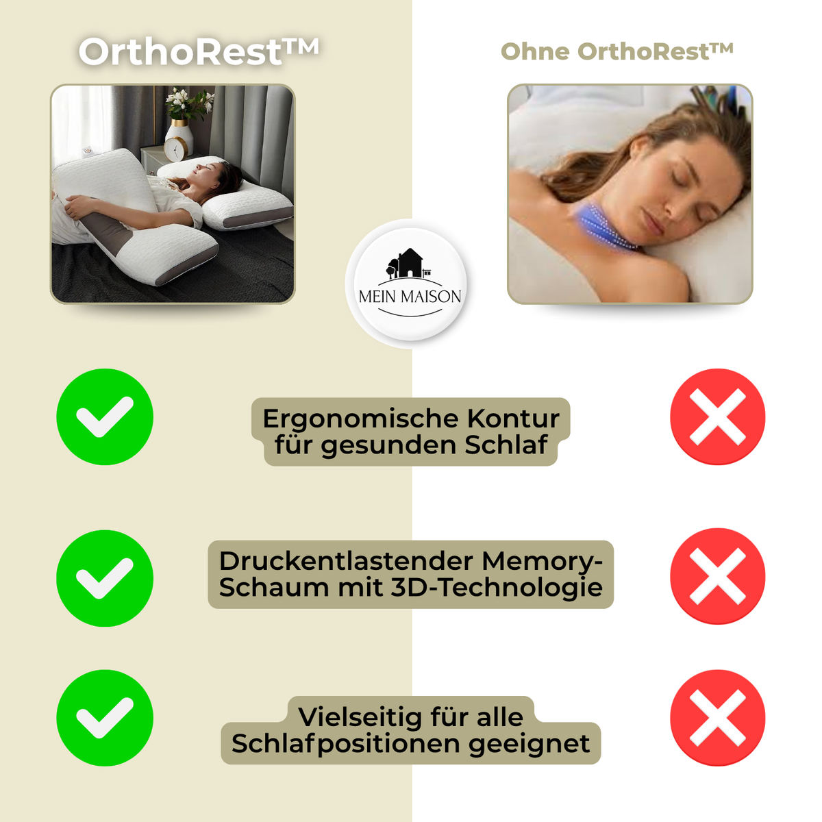 Almohadas ergonómicas RelaxForm | Atmungsaktiv & Anpassungsfähig
