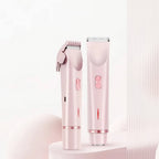 Afeitadora eléctrica 2 en 1 para mujer con recortadora recargable y cabezal giratorio