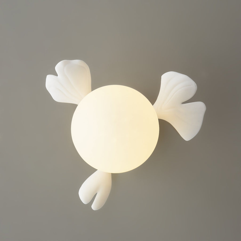 Lámpara de techo botánica | Diseño de globo de cristal con forma de hoja de ginkgo