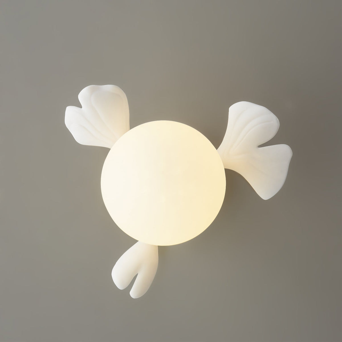 Lámpara de techo botánica | Diseño de globo de cristal con forma de hoja de ginkgo
