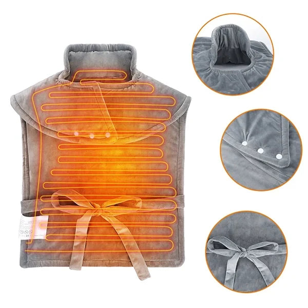 Almohadilla eléctrica calefactora para cuello y espalda