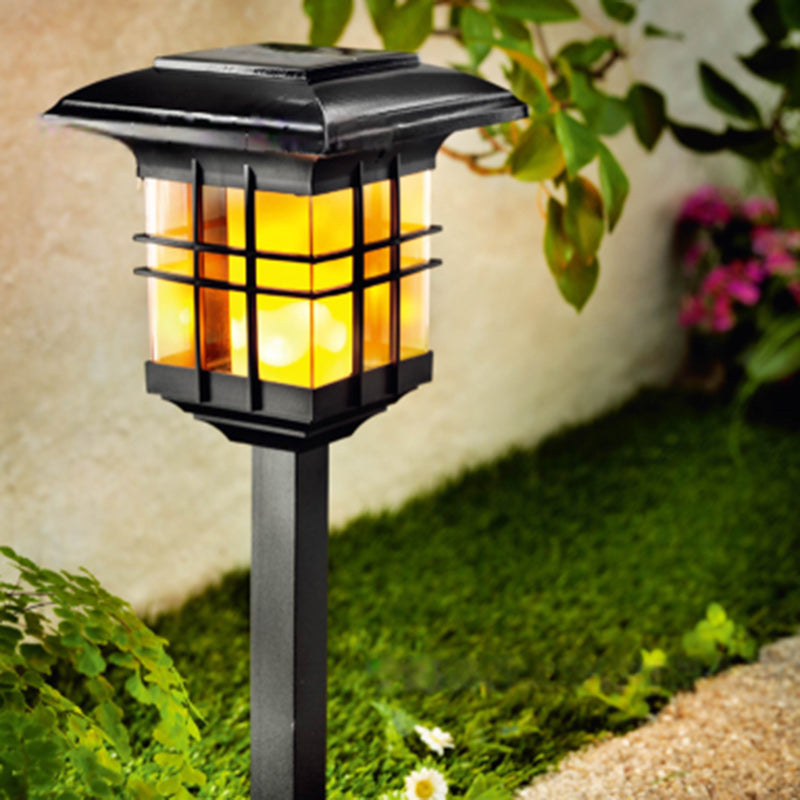 Lámpara de pie solar LED de plástico minimalista moderna con columna para jardín