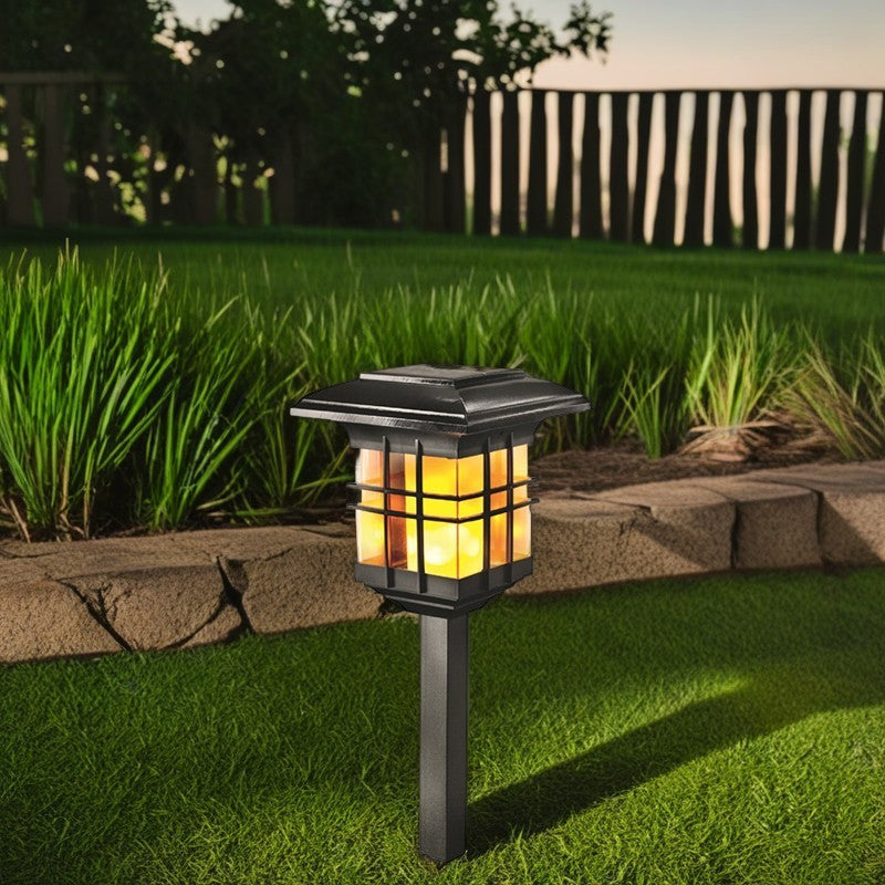 Lámpara de pie solar LED de plástico minimalista moderna con columna para jardín