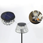 Lámpara de pie LED exterior de hierro y cristal, impermeable, con energía solar y USB, de estilo industrial contemporáneo para jardín