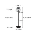 Lámpara de pie LED exterior de hierro y cristal, impermeable, con energía solar y USB, de estilo industrial contemporáneo para jardín