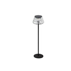 Lámpara de pie LED exterior de hierro y cristal, impermeable, con energía solar y USB, de estilo industrial contemporáneo para jardín