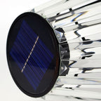Lámpara de pie LED exterior de hierro y cristal, impermeable, con energía solar y USB, de estilo industrial contemporáneo para jardín