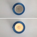 Lámpara de techo de cerámica con forma de taza de café, LED, azul, rosa, amarillo, para dormitorio y sala de estar, diseño divertido