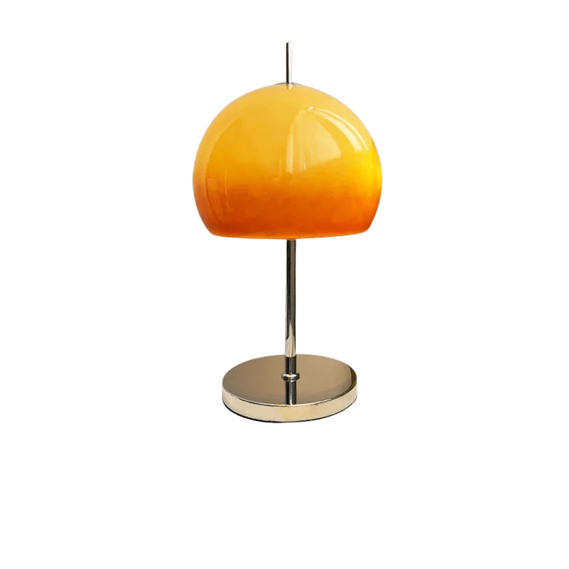 Lámpara de mesa y pie retro BrunoLuxe con pantalla naranja y mando a distancia