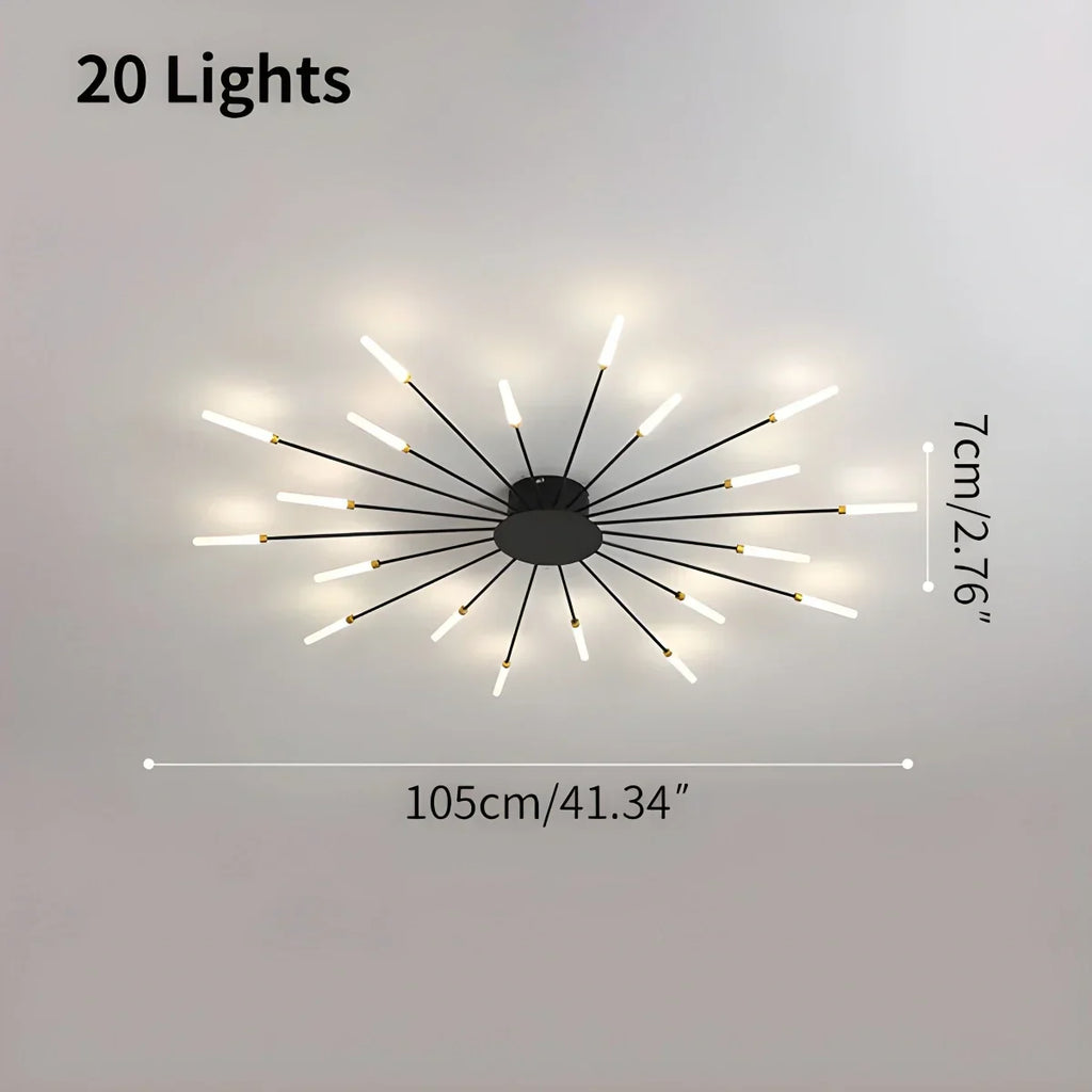 Lámpara de techo con forma de estrella de fuegos artificiales