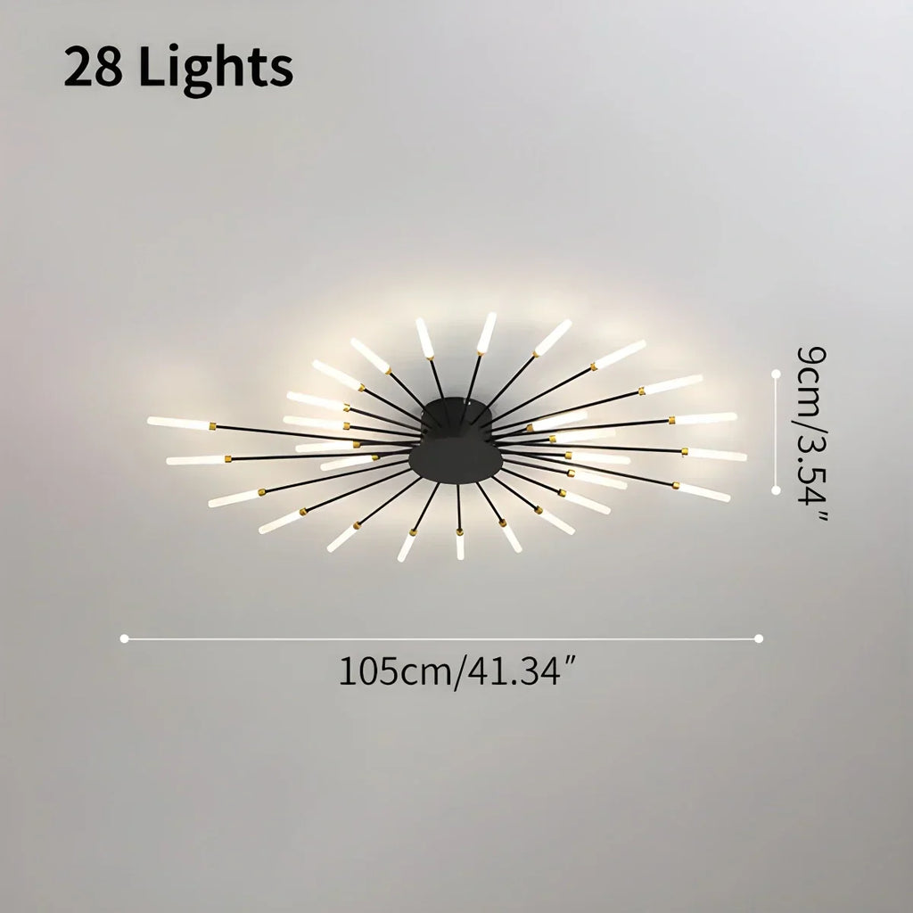 Lámpara de techo con forma de estrella de fuegos artificiales