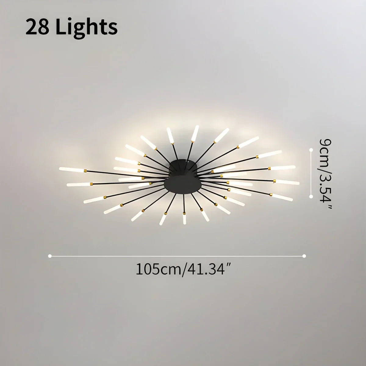Lámpara de techo con forma de estrella de fuegos artificiales