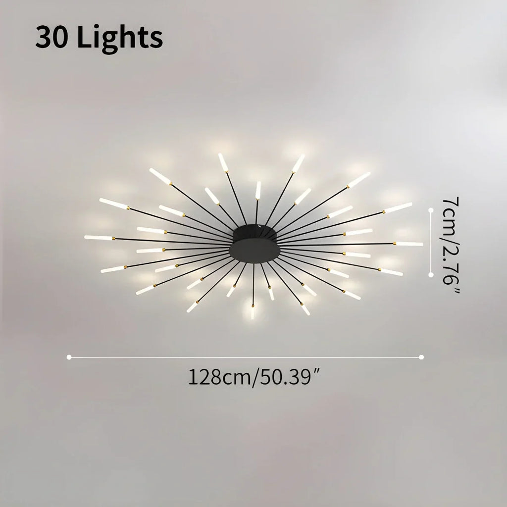 Lámpara de techo con forma de estrella de fuegos artificiales