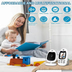 Monitor para bebés con cámara y audio, monitor de video de 3.5 pulgadas con visión nocturna, comunicación bidireccional y alcance de 300 m.