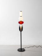 Lámpara de pie de vidrio soplado a mano con racimos de vidrio artísticos – Icono de estilo decorativo con LED integrado – Disponible en dos alturas