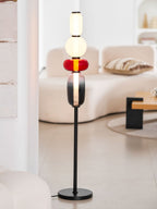 Lámpara de pie de vidrio soplado a mano con racimos de vidrio artísticos – Icono de estilo decorativo con LED integrado – Disponible en dos alturas